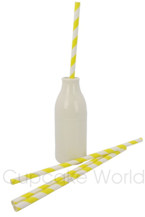 ROBERT GORDON RETRO PARTY PAPER STRAWS YELLOW STRIPE 24PK ROBERT GORDON RETRO PARTY PAPER STRAWS YELLOW STRIPE 24PK